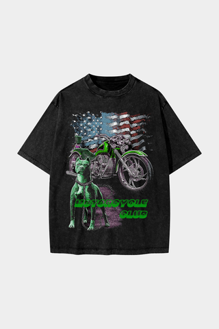 U.S. MOTORCYCLE CLUB WASHED OVERSIZED TEE