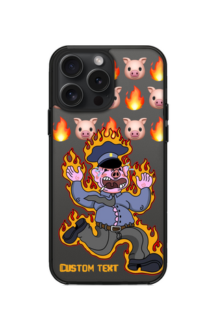 PIG COP GOT FLAMES PHONE CASE FOR iPhone