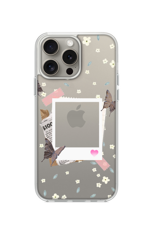 BUTTERFLY AND DAISY POLAROID FILM FRAME PHONE CASE FOR iPhone