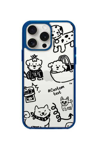 HAND DRAWN PUPPIES PHONE CASE FOR iPhone