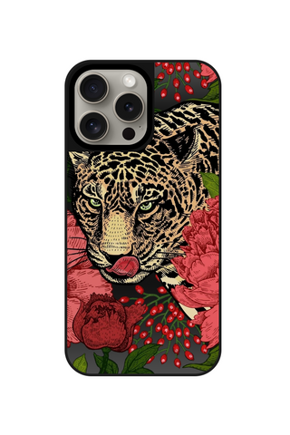 JAGUAR AND RED ROSE MIRROR PHONE CASE FOR iPhone