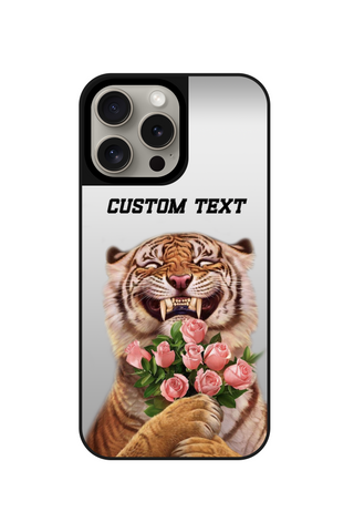 FUNNY YOUTH TIGER WITH BOUQUET MIRROR PHONE CASE FOR iPhone