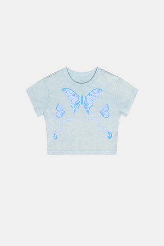 BLUE RIBBON BUTTERFLY HOTTIE BABY TEE