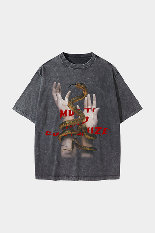 SNAKE COIL AROUND ARMS DROP SHOULDER TEE