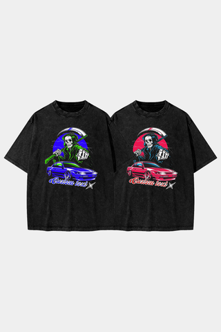 GRIM REAPER POINTED TO A JDM CAR WASHED OVERSIZE TEE