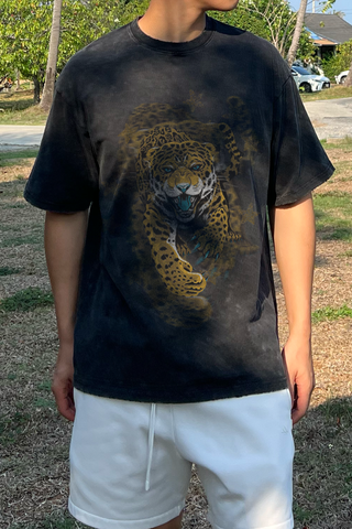 YOUNG LEOPARD WASHED OVERSIZE TEE
