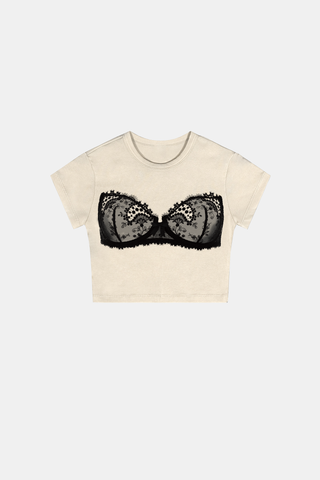 LACE FREE BRA TOP BABY TEE