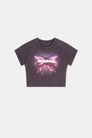 METALLIC BOWKNOT BABY TEE