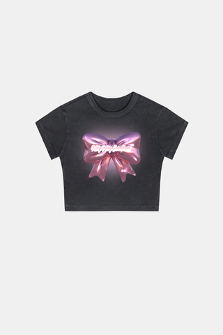 METALLIC BOWKNOT BABY TEE