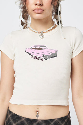 RETRO CAR STICKER BABY TEE