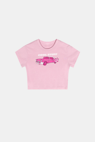 PINK RETRO CAR BABY TEE