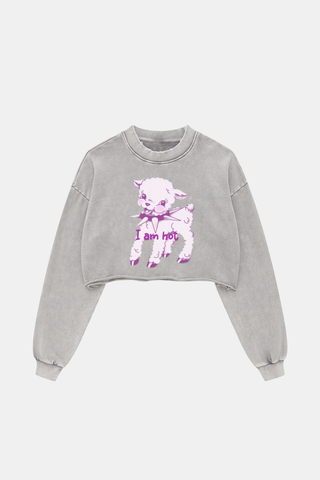 CUTE LITTLE SHEEP LONG SLEEVE CROP TOP