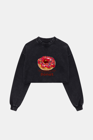 DONUT SERIES LONG SLEEVE CROP TOP