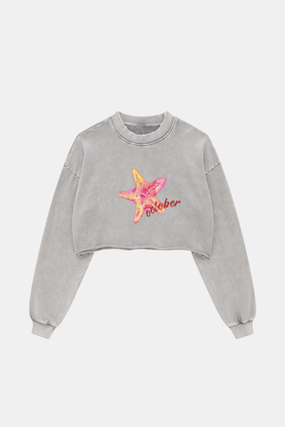 STARFISH LONG SLEEVE CROP TOP