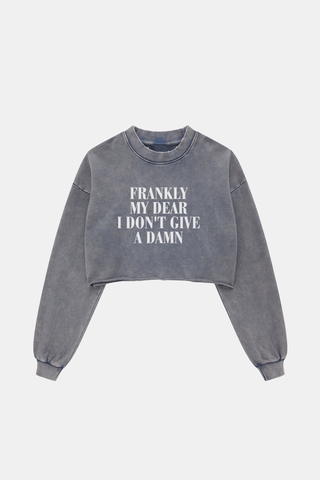 LONG SENTENCE LONG SLEEVE CROP TOP