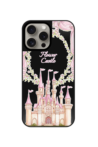 PINK TOP ROOF CASTLE MIRROR PHONE CASE FOR iPhone