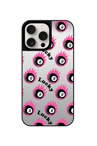 PINK FLAME 8 BALL MIRROR PHONE CASE FOR iPhone