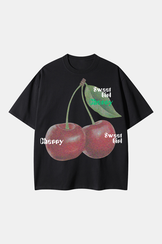 FROSTED BIG CHERRY OVERSIZE TEE