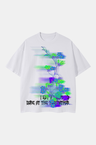 PURPLE FLOWER VINES OUTSTANDING OVERSIZED TEE