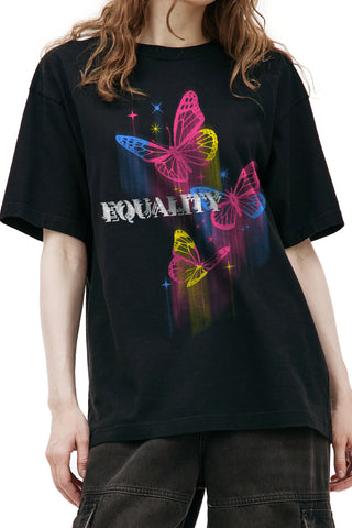 FANTASTIC BUTTERFLY DROP SHOULDER OVERSIZED TEE