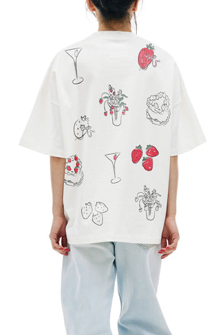 STRAWBERRY COLLECTION DROP SHOULDER OVERSIZED TEE