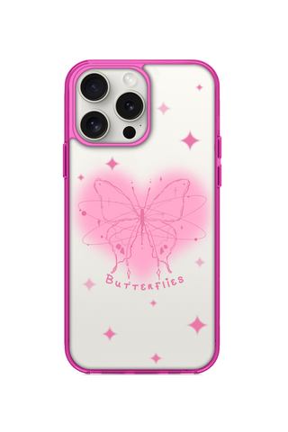 PASTEL HEART SYMBOL AND BUTTERFLY PHONE CASE FOR iPhone