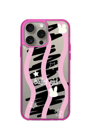 PINK WAVE STRIPES AND BOLD SCRIBBLE PHONE CASE FOR iPhone