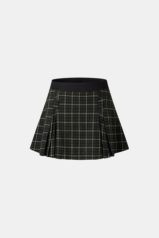 Pleated Mini Skirt In Multi Check