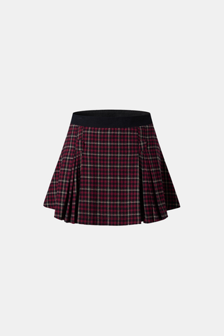 Pleated Mini Skirt In Multi Check